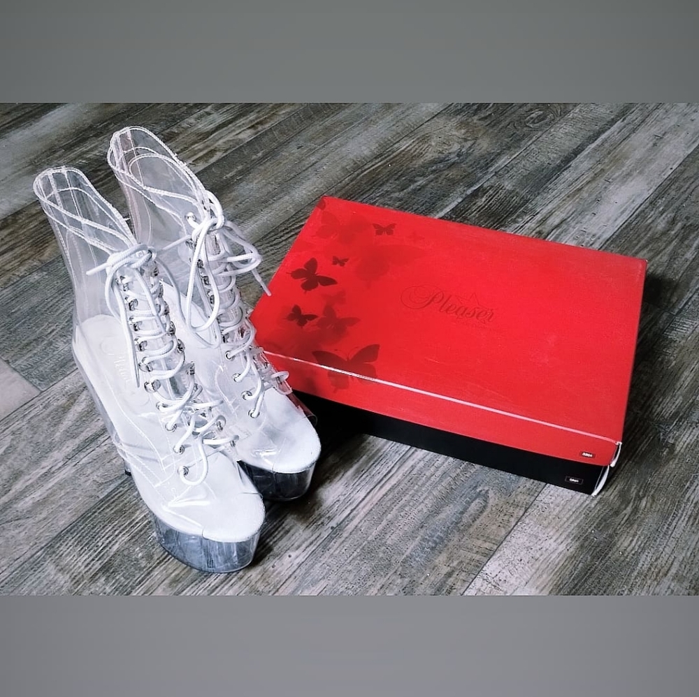 Pleaser dancer lace up boots
